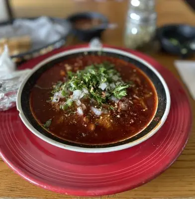 Taqueria Tepatitlan signature dishes Caldo de ResMole PoblanoMenudo y Birria
